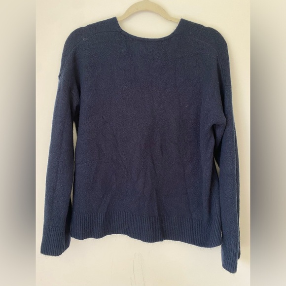 Madewell Sweater Women’s XS Navy Blue Juniper V Neck Wool - Picture 3 of 8
